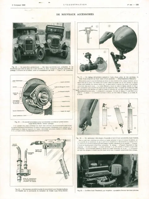 Publicité ancienne automobile de nouveaux accessoires  1926 issue de magazine