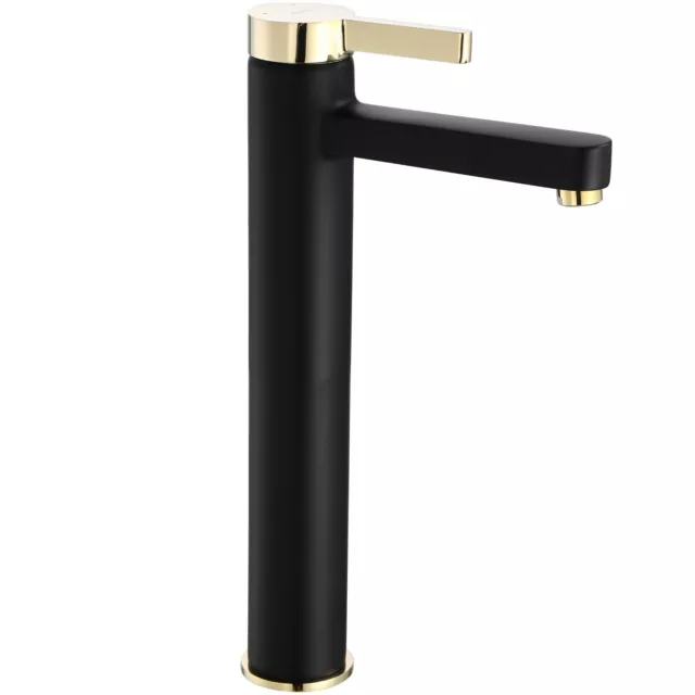 REA Waschbecken Armatur POLO Black Gold High Einhandmischer Wasserhahn