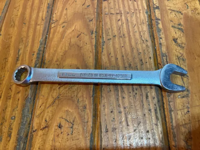 VINTAGE CRAFTSMAN USA -VV- 42918 METRIC COMBINATION WRENCH - 14mm - 12 POINT