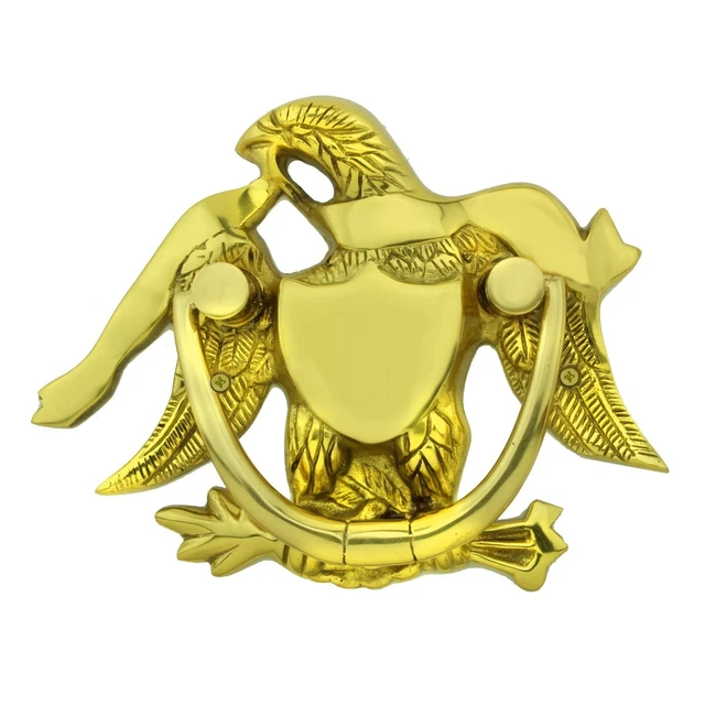 Brass Door Knocker Liberty Eagle Solid Brass Front Door Hardware 5.25 inch H x 7