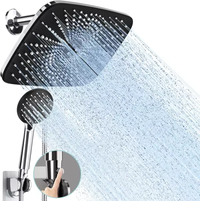 12 Inch High Pressure Rain Shower Head -Shower Heads with 5 Modes Handheld Spray