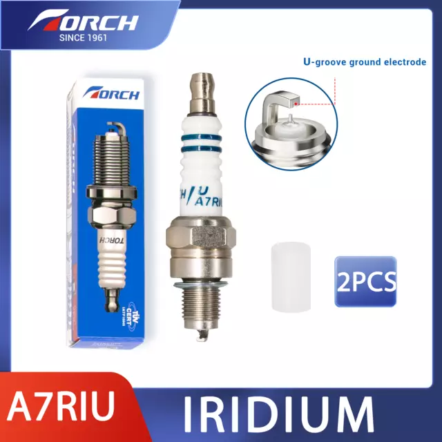 2X TORCH Iridium A7RIU Spark Plug Replacement for NGK 4549 CR7HSA 4629 C7HSA