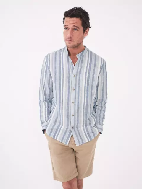 White Stuff Woodberry Men's Shirt Stripe Print Comfort Button Up Long Sleeve Top