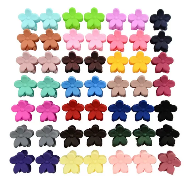 50 PCS Kids Baby Plastic Girls Hairpins Mini Claw Hair Clips Clamp Flow  F2