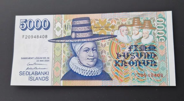Iceland 5.000 Krónur ND 2005-2009 P#60(3) UNC Combined Shipping