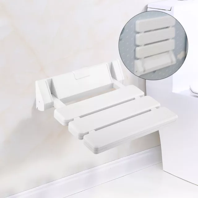 Duschsitz Duschstuhl klappbar Badhocker Wandhocker für Spa Bad 130kg Weiß DE 2