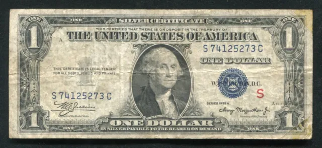 Fr. 1610 1935-A $1 One Dollar Silver Certificate “Experimental S” Very Fine+