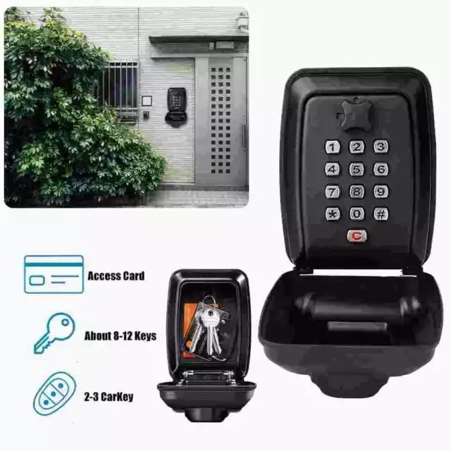 Password Key Lock Box Waterproof 12-Digit Combination Key Safe Metal Key Storage