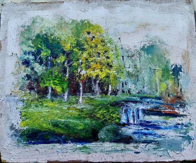 Original vintage landscape oil painting