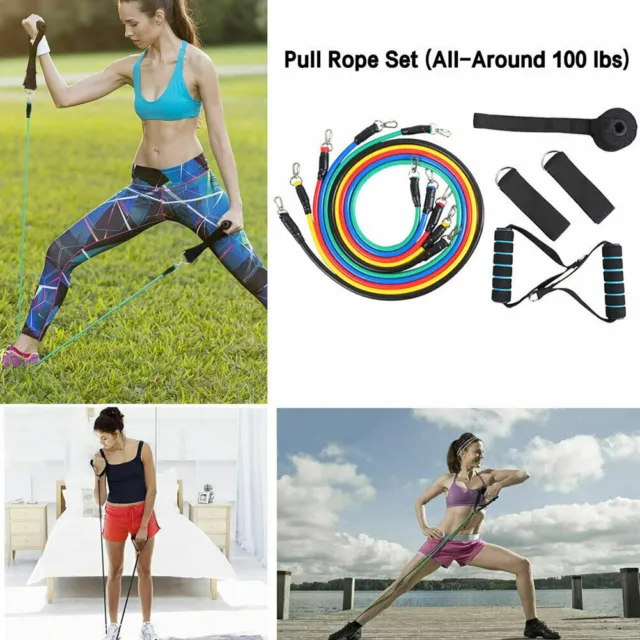 TPE Exercise Resistance Bands Set Stackable up to 100 lbs Workout