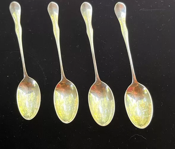 4PCS Williamsburg by Stieff Vintage Sterling Silver Demitasse Spoons