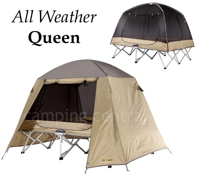 OZTRAIL ALL WEATHER Queen Stretcher Tent Camp Cot Swag Mozzie