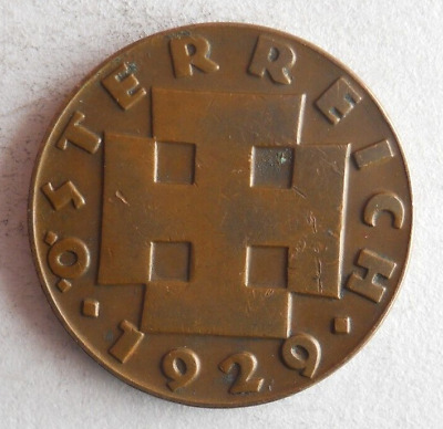 1929 AUSTRIA 2 GROSCHEN - Excellent Vintage Coin - FREE SHIP - AUSTRIA BIN #A