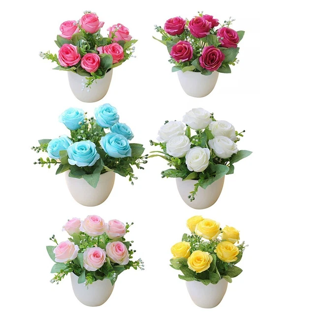 CAFES ARTIFICIAL FLOWER Shops Decor 20*15cm Fake Rose Home Decor Plant