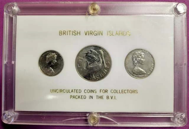 1980 British Virgin Islands 10, 25, 50 Cents 3 Coin Set #I3564