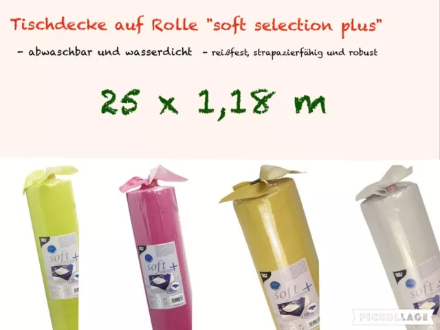 Tischdecke stoffähnlich Vlies soft selection 25 m x 1,18 m abwaschbar auf Rolle