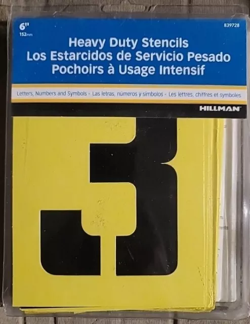 Hillman 839728 Yellow Heavy Duty Reusable Stencil Kit 6 in.