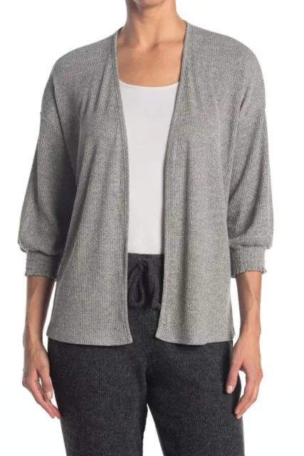 New Eclair Ribbed Hacci Knit Cardigan Medium Sweater Womens Gray NWT