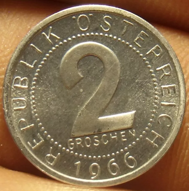 Proof Austria 1966 2 Groschen~Imperial Eagle~Free Shipping