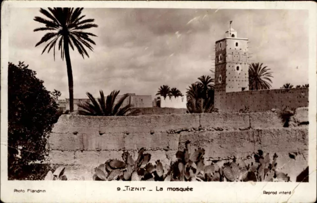 TIZNIT Marokko Mosque Moschee 1943 alte Postkarte mit Zensur Zensurstempel gel.