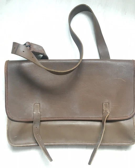 Sacoche Cuir Porte-documents Ancienne Des PTT - Neuf Sans étiquette, Cuir Véritable