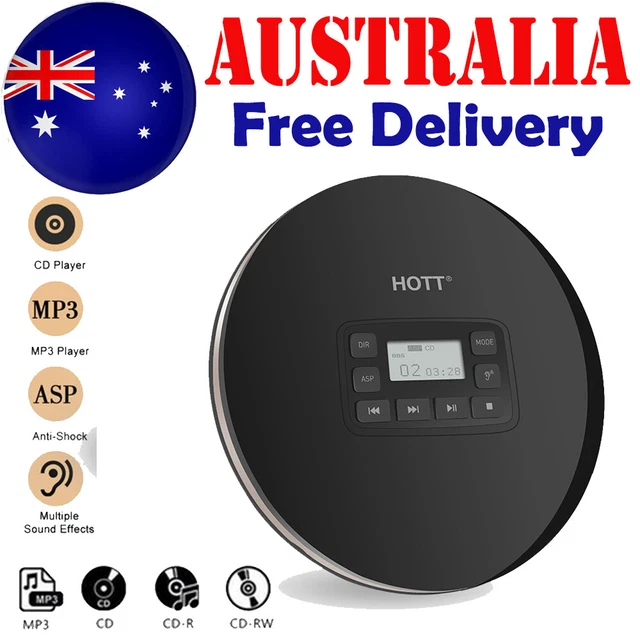 PORTABLE CD PLAYER LCD Display Anti-Skip Shockproof Car Stereo AUX MP3 ...