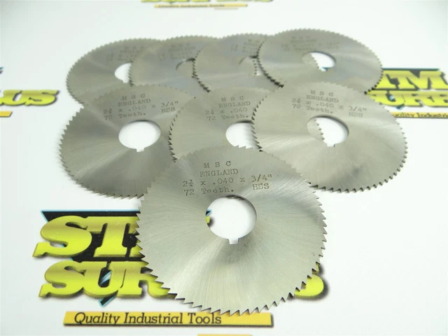 Lot Of 8 New! Msc England Hss Screw Slotting Saws 2-3/4" X .040" X 3/4"