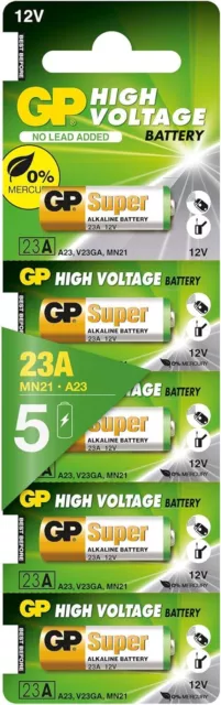 5er Pack GP 23A Alkaline Batterien MN21 12V für Fernbedienungen RC NEU OVP