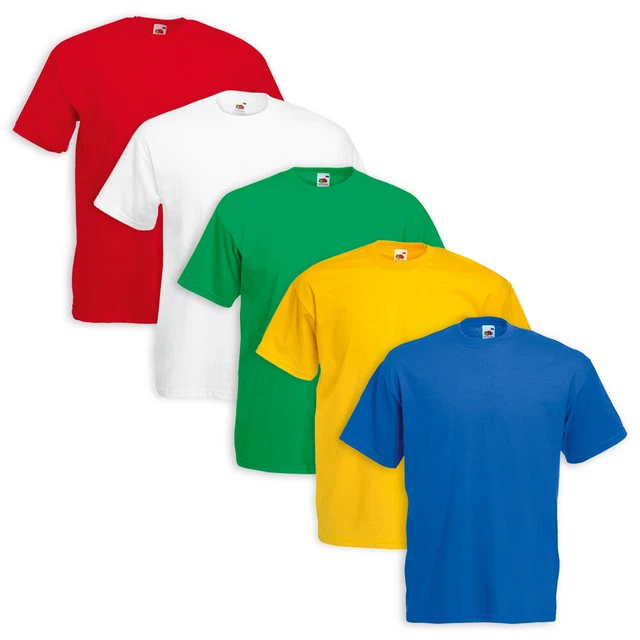 Set 5 Pezzi T-Shirt FRUIT OF THE LOOM 100 % Cotone Tg - Colori ASSORTITI DD