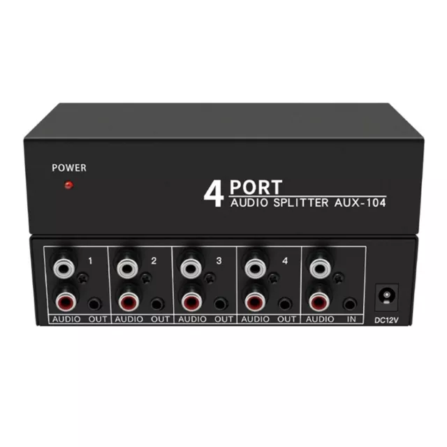 Audio-Splitter 1 in 4 Out RCA L/R Aux Stereo Audio Splitter 1X4 Audio-Verte2418