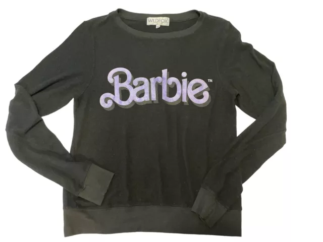 Wildfox Rare Barbie Barbiecore Black Sweatshirt Ladies Small Career Sweater HTF