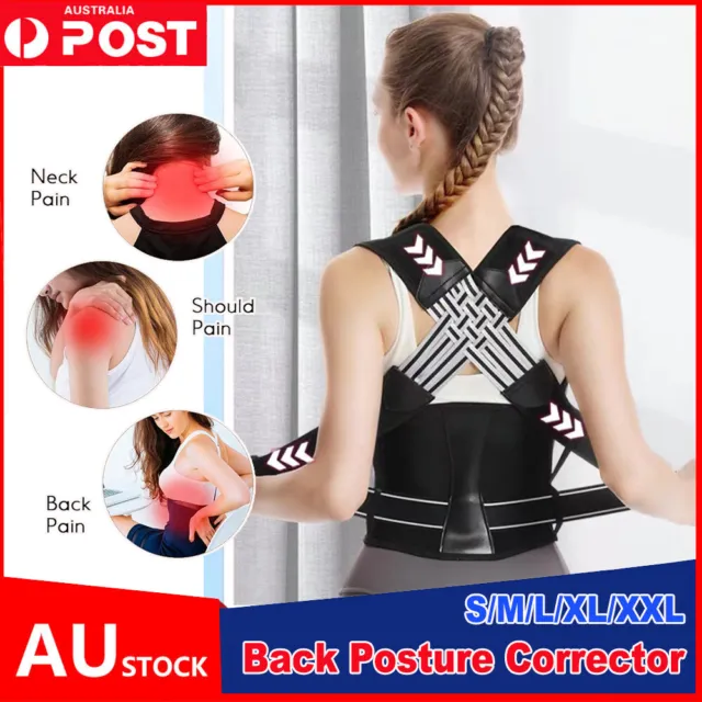 Back Shoulder Posture Corrector Adjustable Belt Support Body Brace Back Unisex