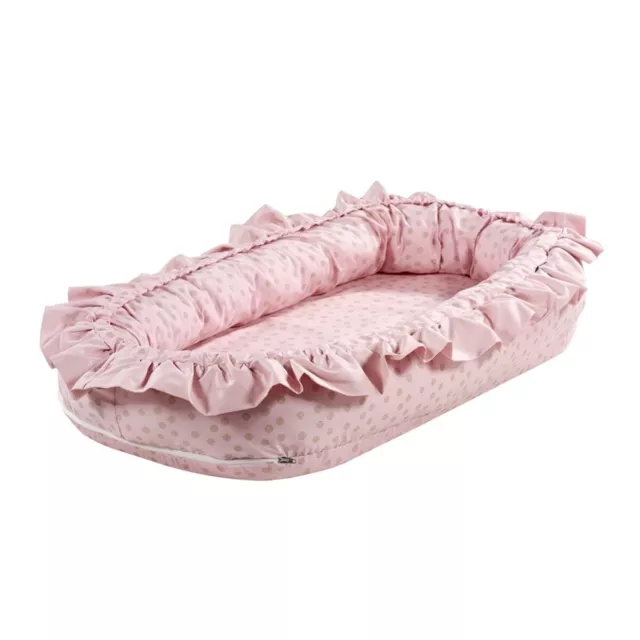 Alvi Schlummer-Nestchen Kuschelnest Curly Volant Kreise rosa 70x34 cm NEU