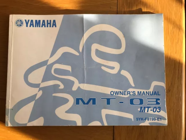 Yamaha MT-03 Genuine Owners Operators Manual 5YK-F8199-E1