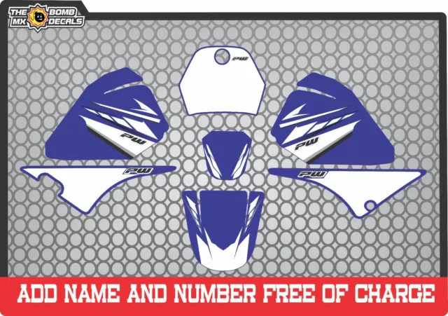 pw80 decals graphics your name and number yamaha pw 80 personal Full kit blue 2