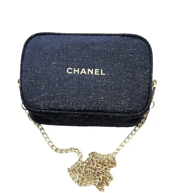 CHANEL MAKEUP BAG 2023 Holiday Gift Set Navy POUCH ONLY Crossbody