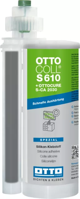 Ottocoll S610 490 ML Le 2K-Silikon-Klebstoff Rapide Lent, Résistant À UV