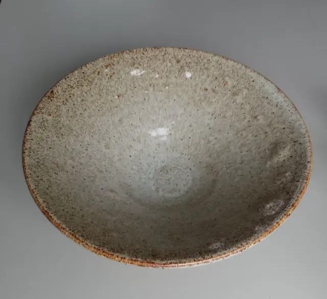 Signed Large Studio Pottery Bowl Signed CIF? 34.5 x 11.5 cm