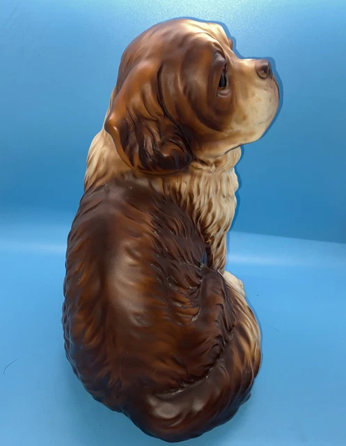 St. Bernard Puppy Dog Figurine Signed Ceramic Painted Japan 9.5"  3