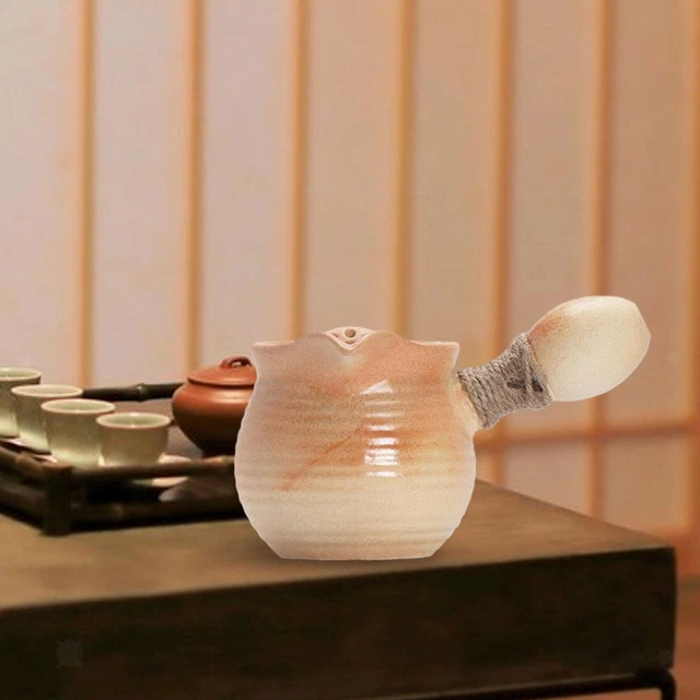 Théière en céramique de 600 ml avec poignée enveloppée de corde pour la