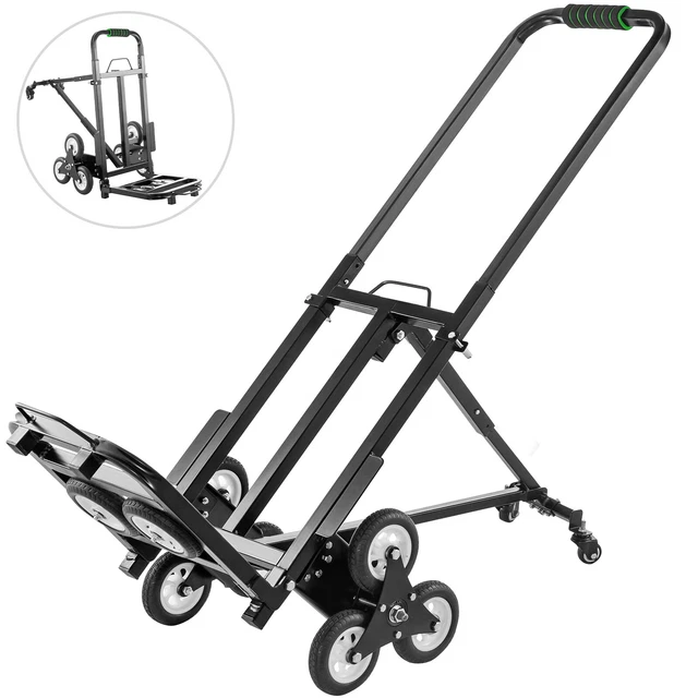 TecTake Profi Treppensackkarre – 6 Räder, 100 Kg Tragkraft, Stahlrahmen – Für Umzüge & Lieferungen