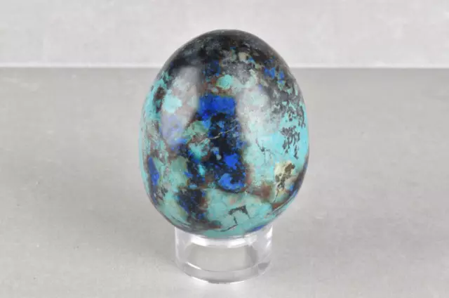 Chrysocolla with Azurite Egg from Peru  5.3 cm  # 19521