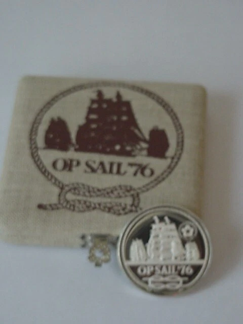 1976 Op  Operation Sail Italy Cutter Amerigo Vespucci 925 Sterling Silver Medal