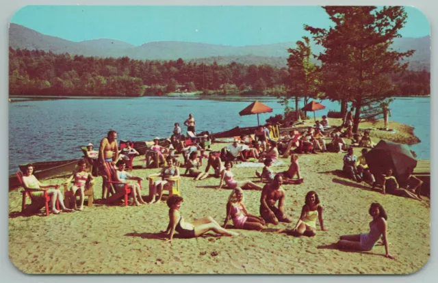 Lake Luzerne New York~Hidden Valley Dude Ranch~Bathing Beauties in Sand~1950s