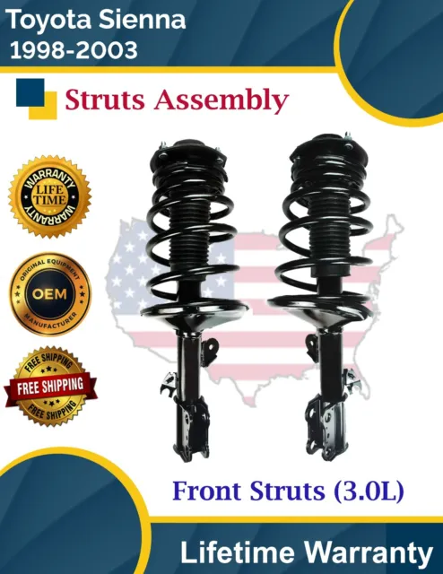 Premium Quality Front Struts for 1998-2003 Toyota Sienna 3.0L Lifetime Warranty