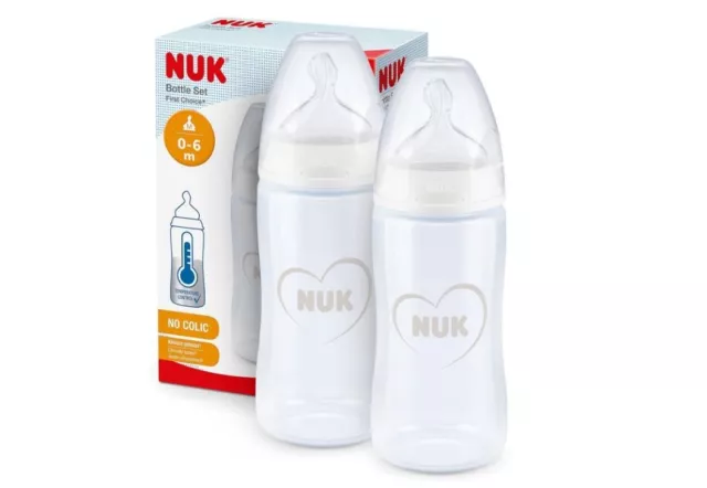 NUK First Choice+ Anti-Kolik-Babyflaschen mit kieferorthopädischem Silikonsauger