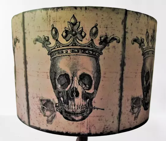 Grunge Skull Lampshade,light shade,Halloween,Gothic, industrial ,Free Gift