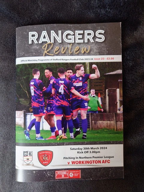 2023-24 STAFFORD RANGERS v Workington; March 2024; football programme £ ...