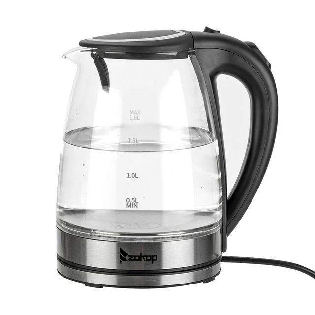 Electric Glass Kettle 1500W 1.8L Hot Water Boiler Tea Pot USA 110V Fast Boil