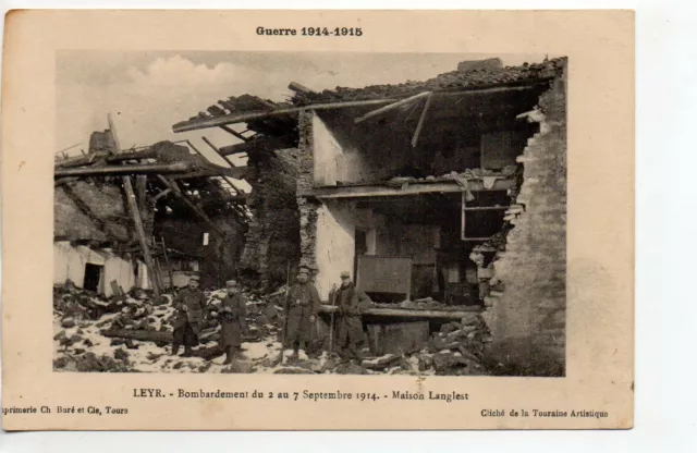 LEYR - Meurthe et Moselle - CPA 54 - bombing 1914 - Maison Langlest